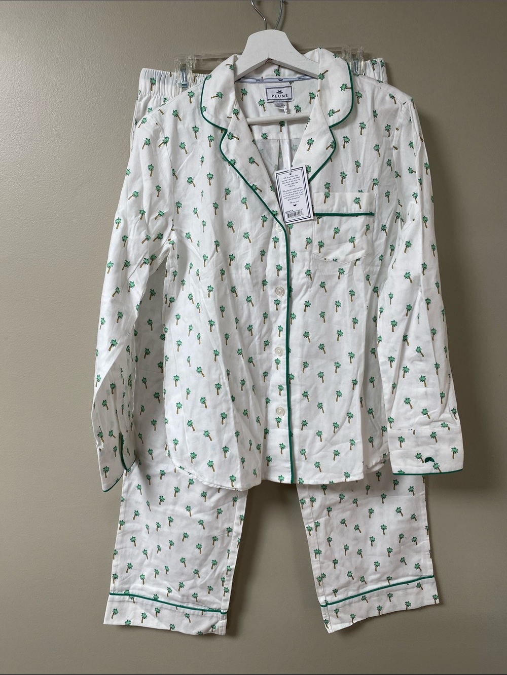 Petite Plume Palmier Cotton Twill Pajama Set size small